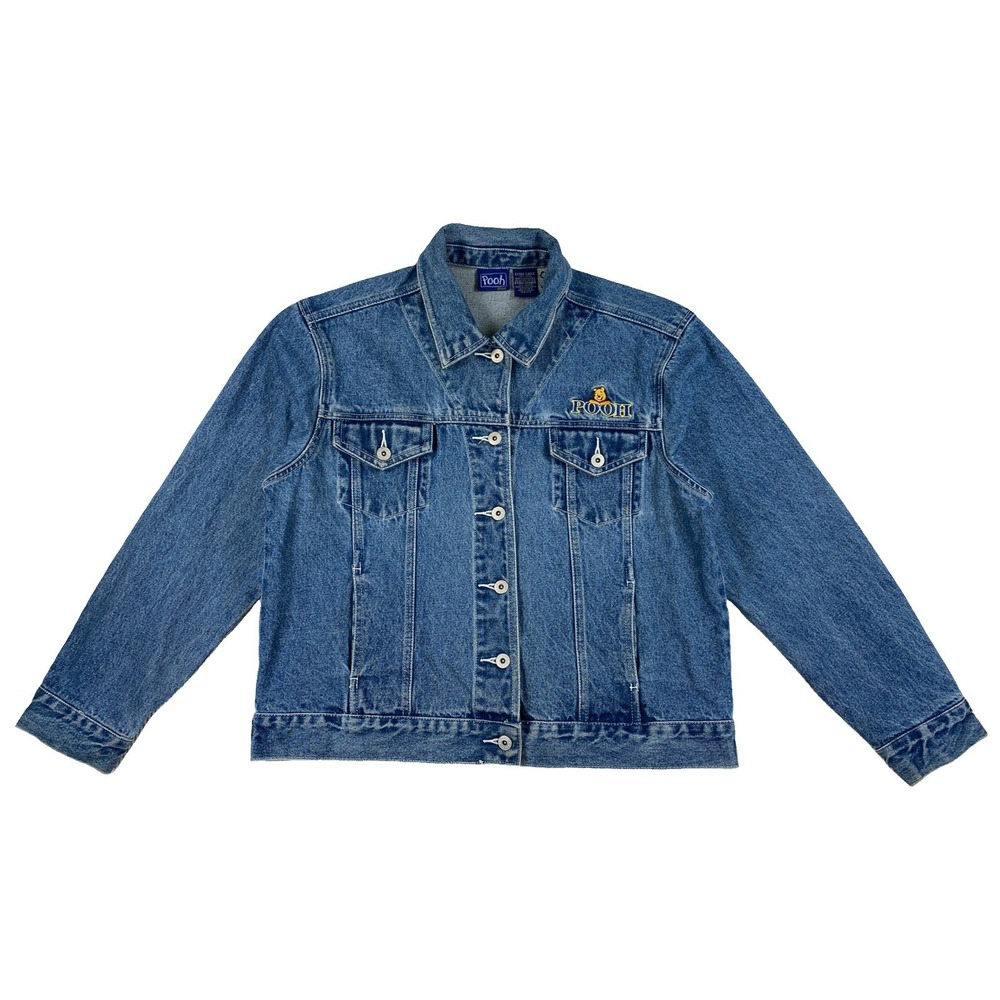 Vintage Disney Winnie the Pooh Denim Jean Jacket Women's XL Embroidered